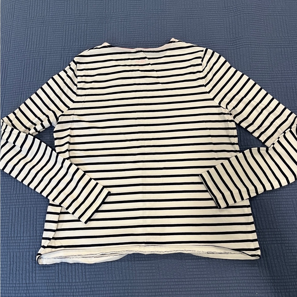 Boden Black and White Striped Shirt